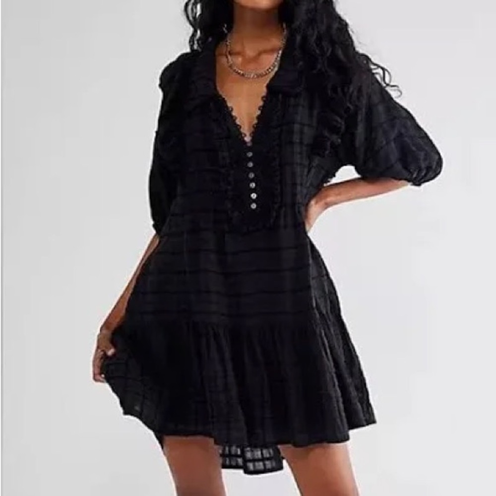 Free People Elora Mini dress in black small